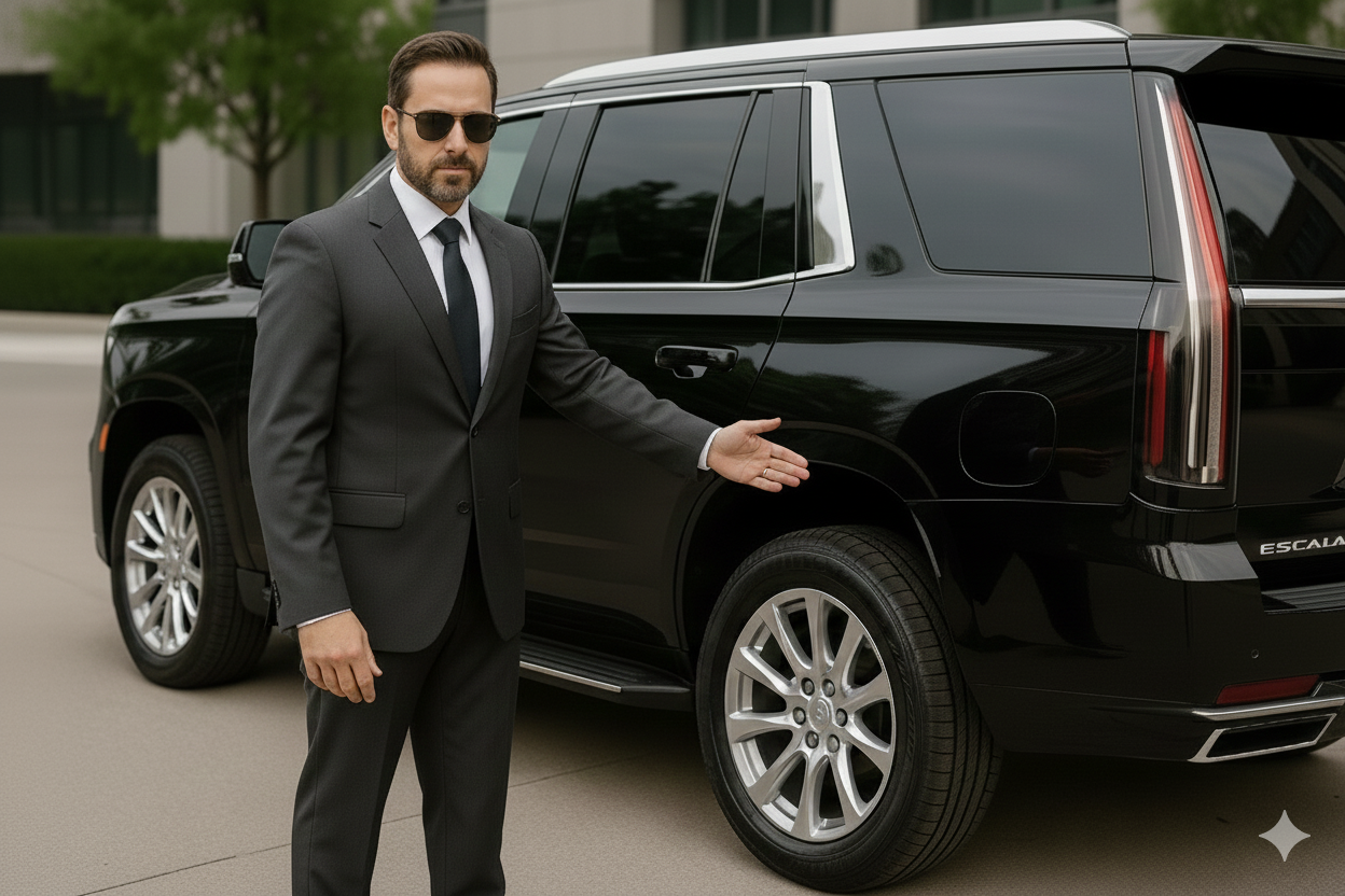 Black Cadillac Escalade SUV